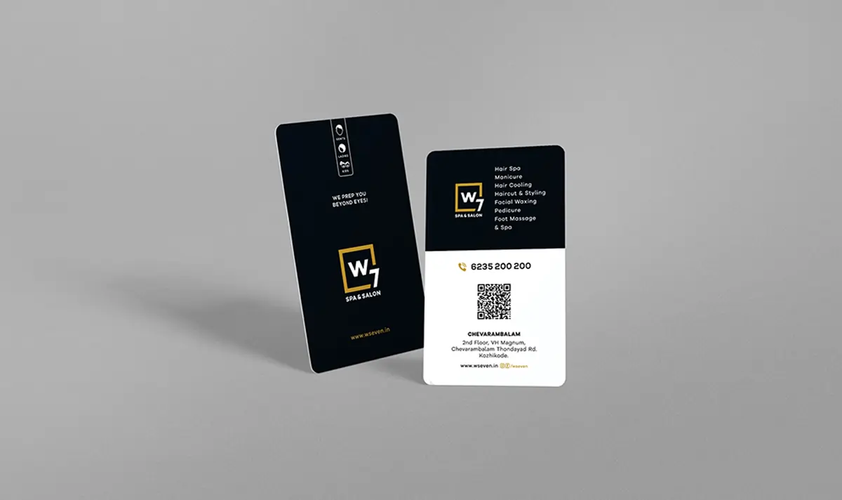 w7 salon business card