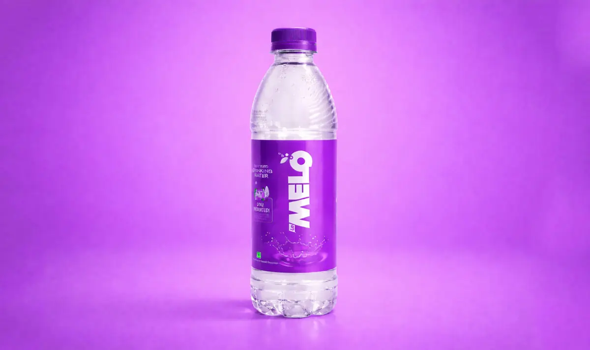 melo bottle label design