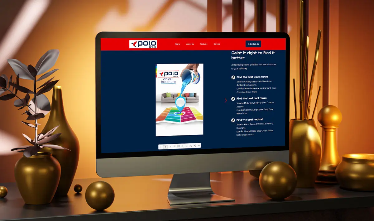 polopaints website laptop view