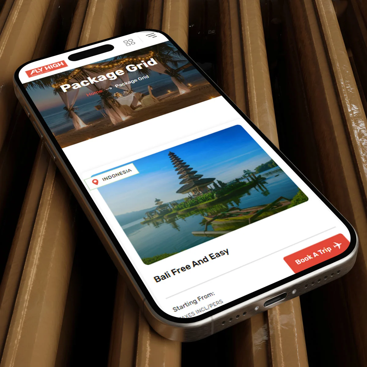 Fly high websites mobile view