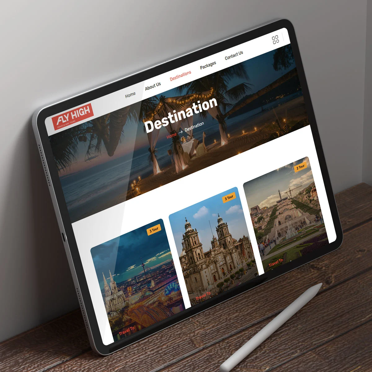 Fly high website tab view