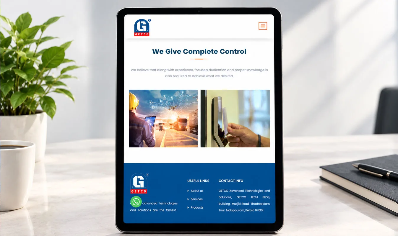 getcotech website tablet view