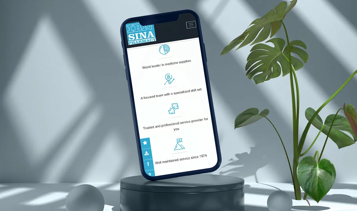 ibnsina website mobile view