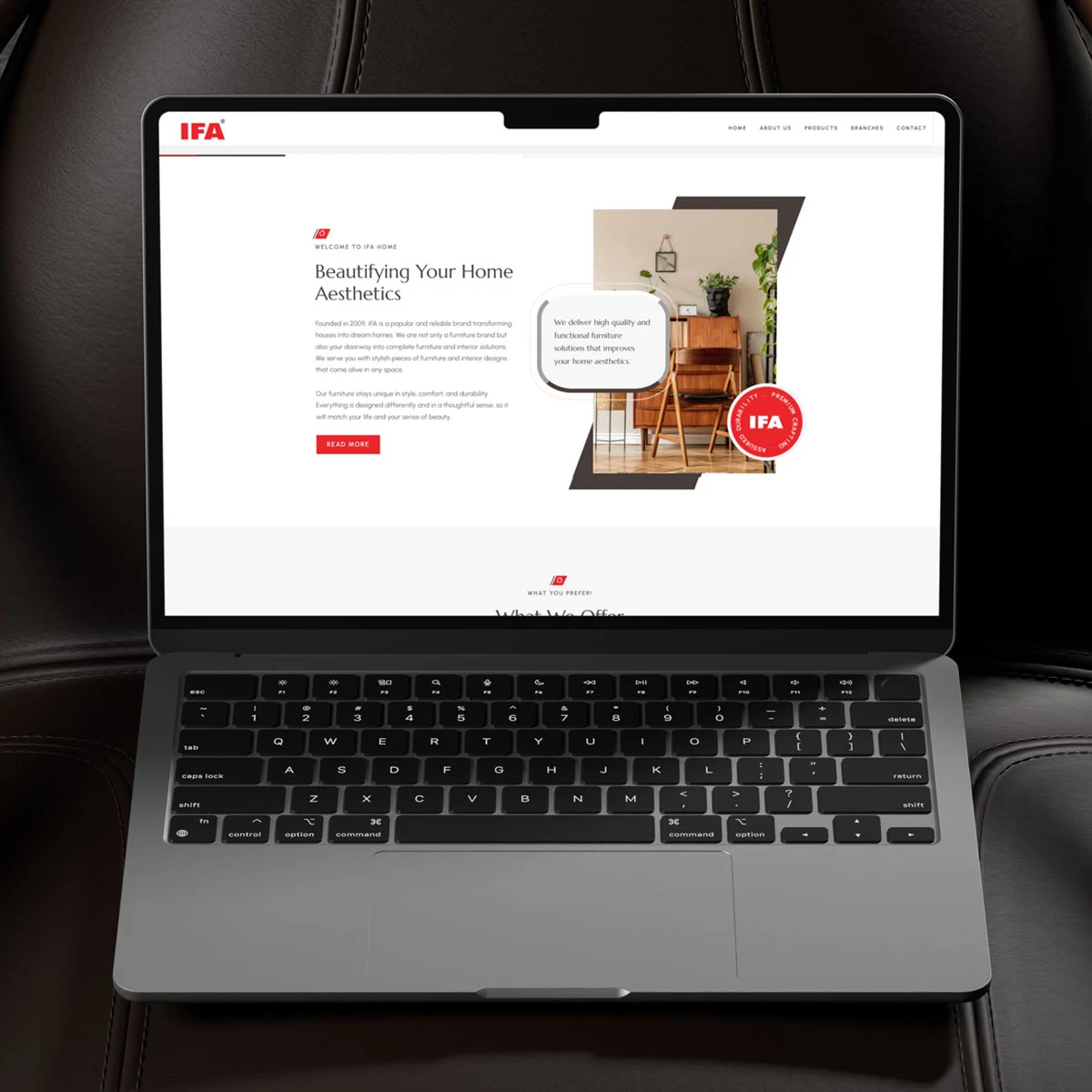 IFA Home websites laptop view