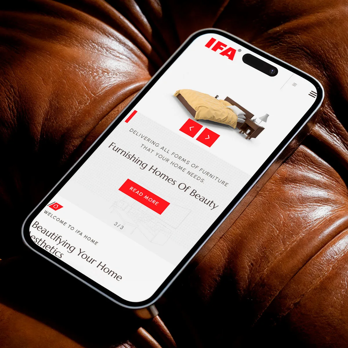 IFA Home websites mobile view
