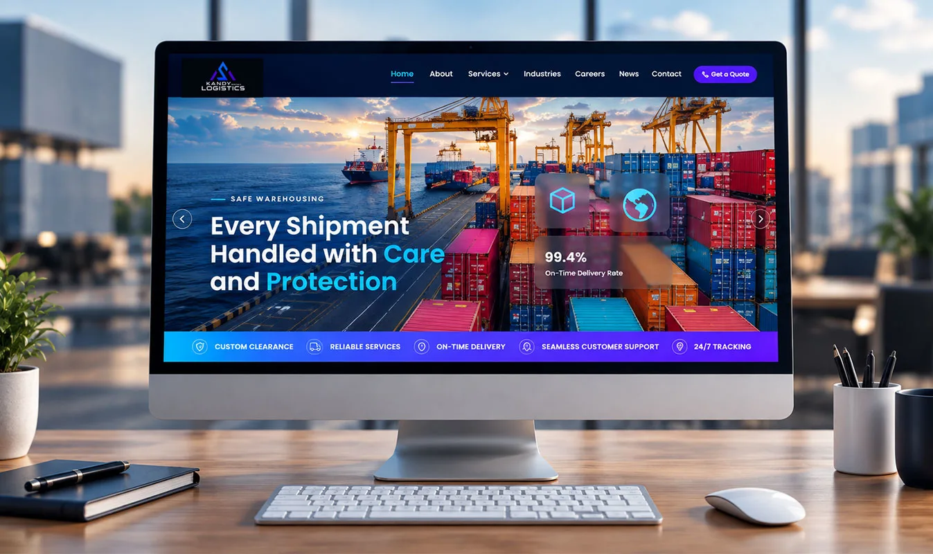 kandylogistics website desktop view