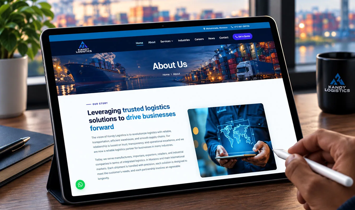 kandylogistics website tablet view