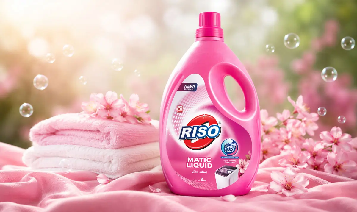 Riso pink wash package design