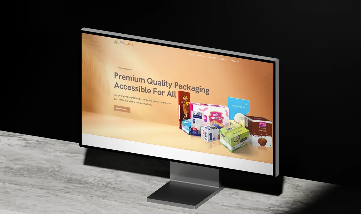 Silver Packs website laptop view