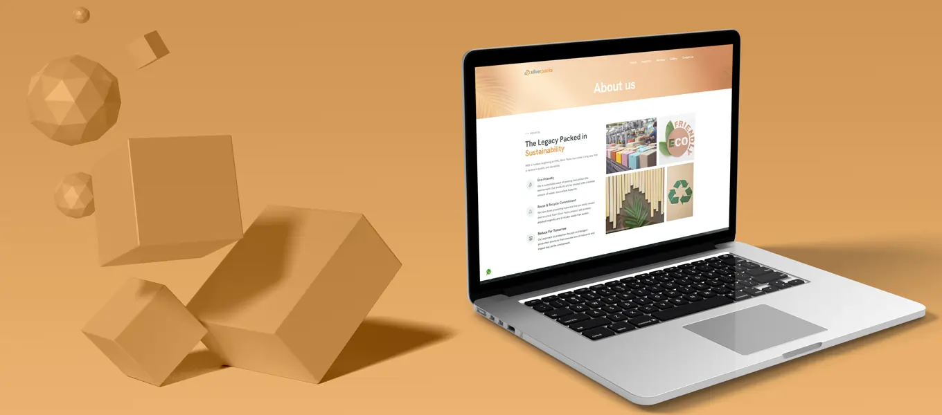 Silverpacks website laptop view