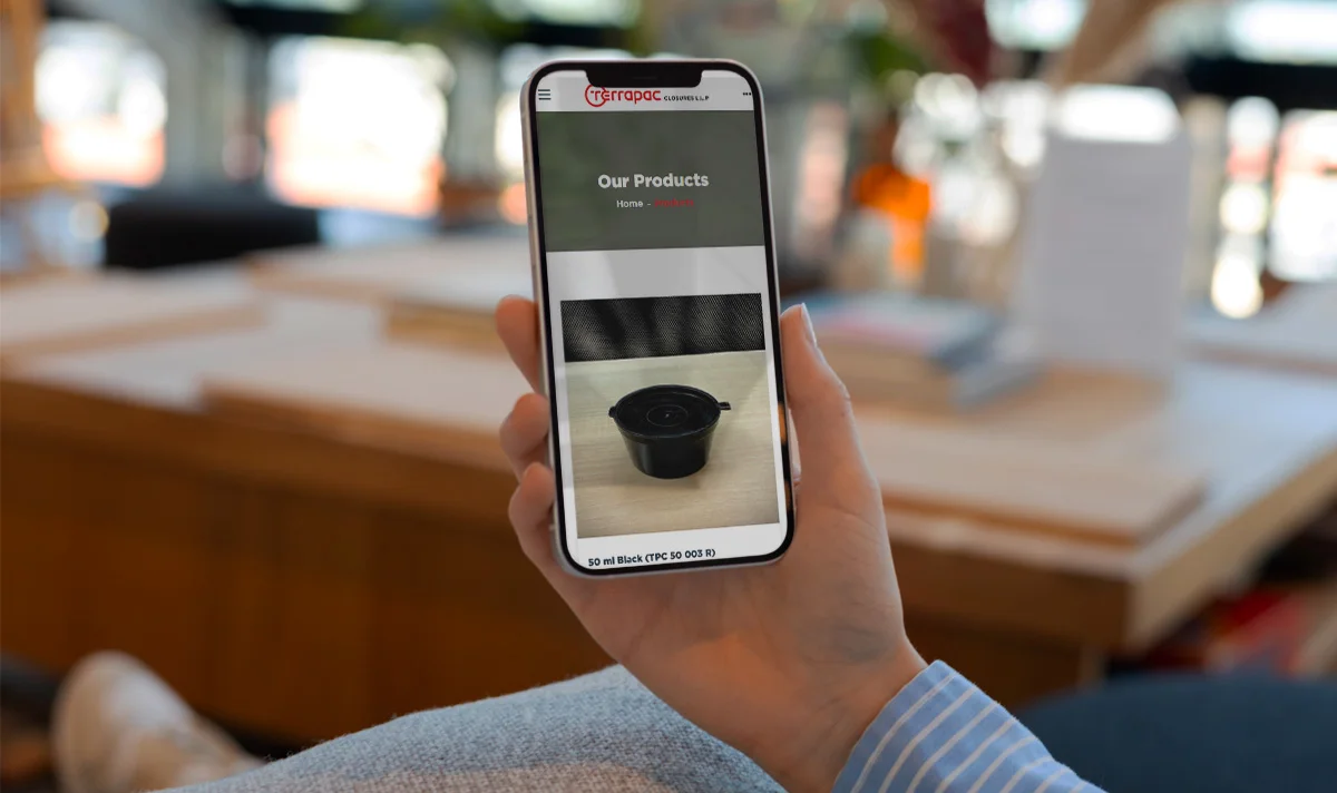 Terrapac website mobile view