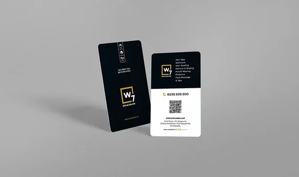 w7 salon business card